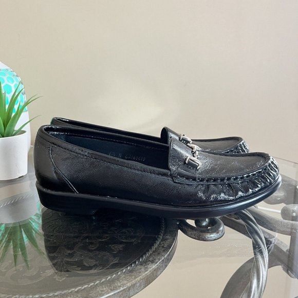 SAS Metro Loafers Black Leather Horse-Bit Comfort Shoes Slip On Women Size 6.5 N - Picture 4 of 10